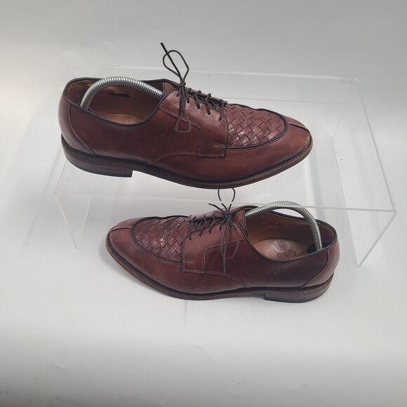 Allen Edmonds Hersey Mens 10 D Oxfords Chili Weave Leather Split Toe Derby Shoes - Picture 2 of 9